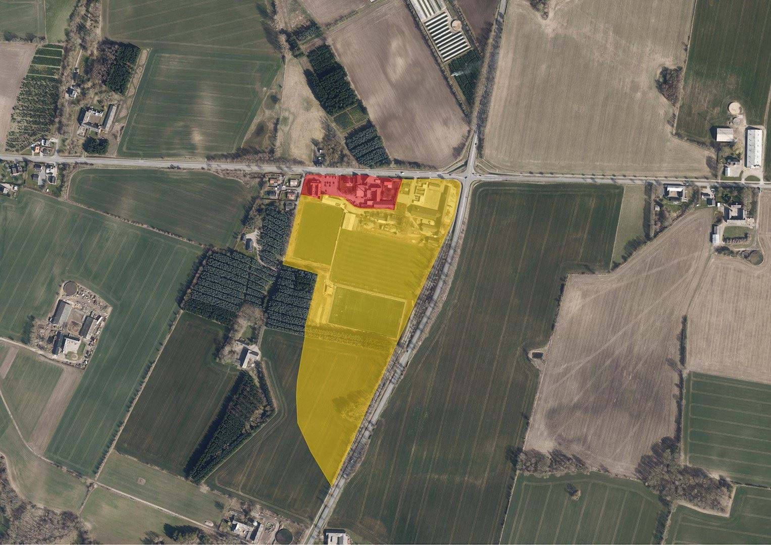 Kortet illustrerer de to aktuelle rammeområder, som berøres af kommuneplantillægget.